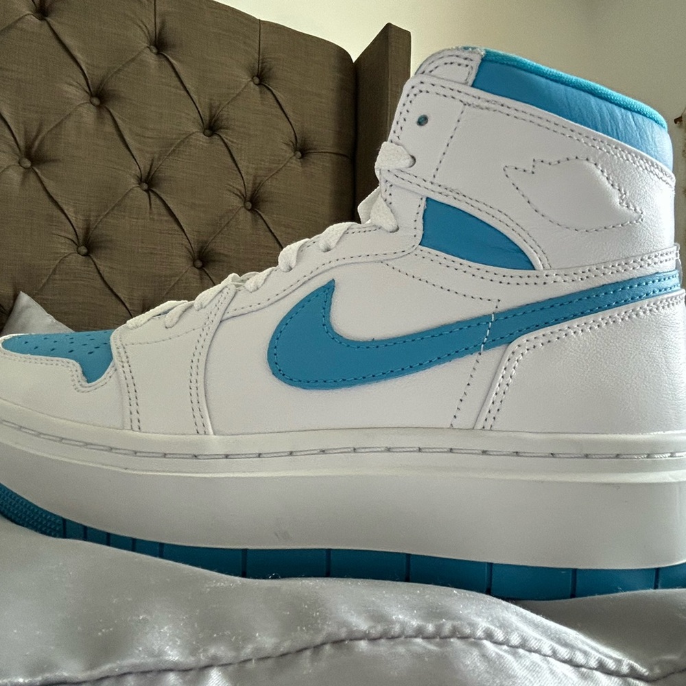 Nike Retro Air Jordan 1s White and Blue Sneakers
